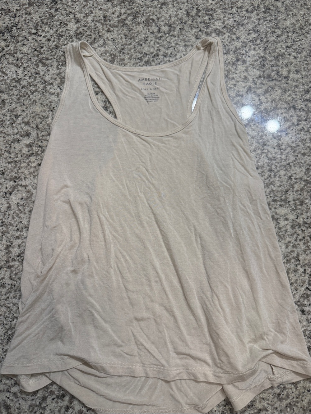 American Eagle Outfitters Light Cream Racerback Tank